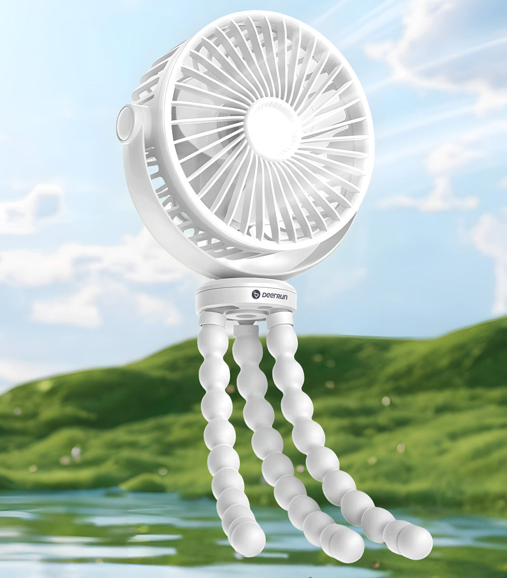 DeerRun® Battery Powered Treadmill Fan, Flexible Tripod Clip-on Fan - Ship as Bundle Only
