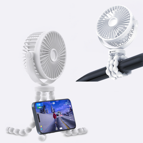 DeerRun® Battery Powered Treadmill Fan, Flexible Tripod Clip-on Fan