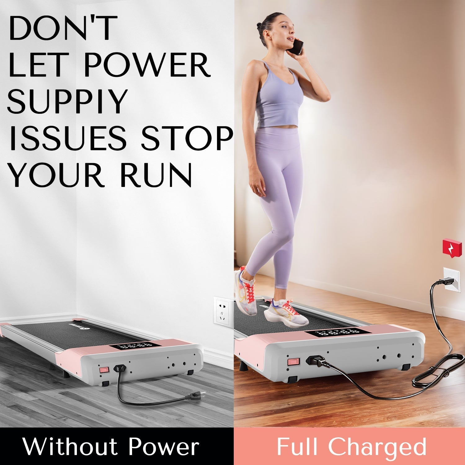 DeerRun® Essential Treadmill Accessories - Power Cord & Dust Cover & Mat
