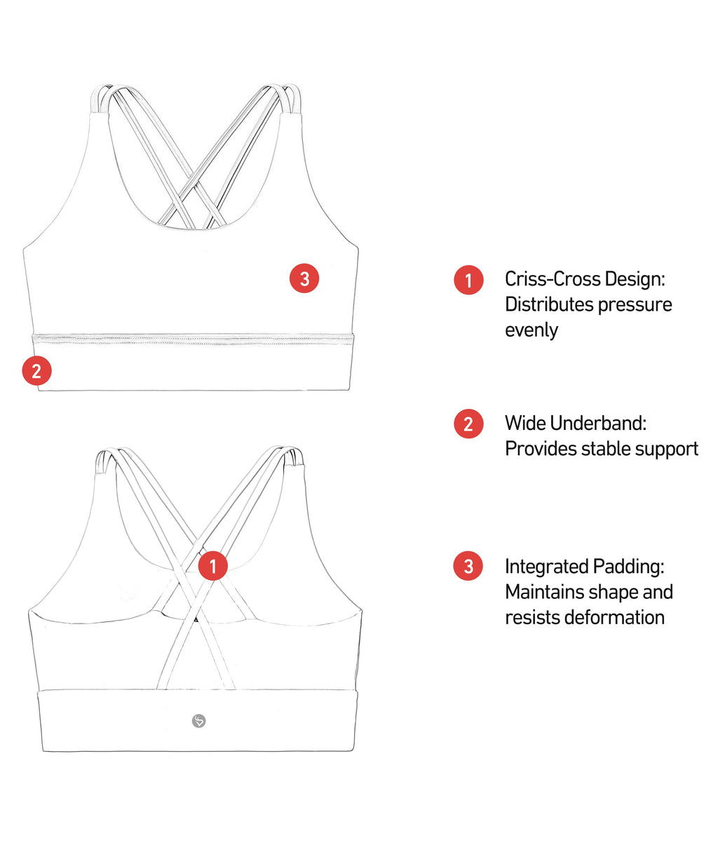 DeerRun® Cross-Back Sports Bra, Medium Support