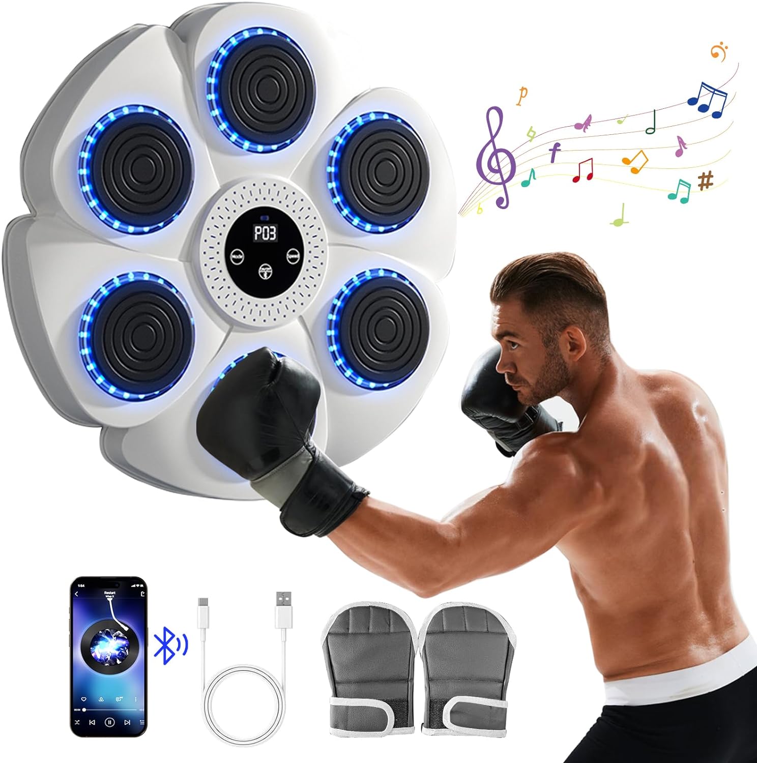 DeerRun® Smart Music Boxing Machine (Gloves and charging cable included)